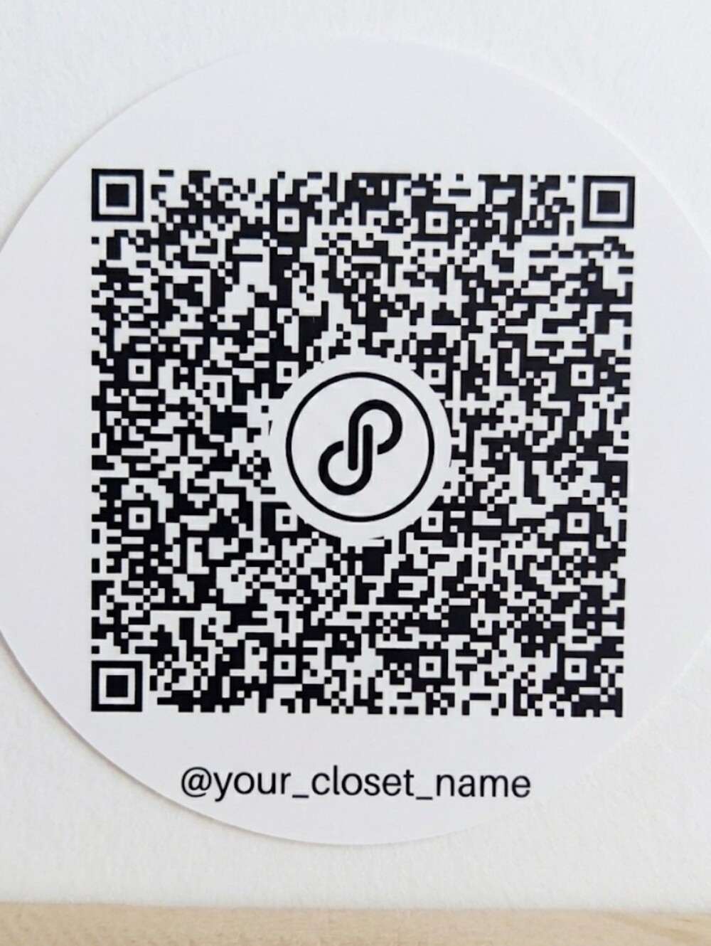 HAND CRAFTED Custom QR Code Stickers White Circular Poshmark Business Labels 200